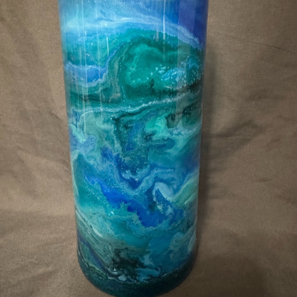 Blue and Green Swirl Vase